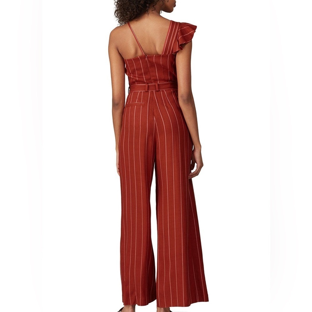 Three Floor Rent the Runway Stripe one shoulder Margaux jumpsuit Sz 6 $360 - Picture 3 of 13